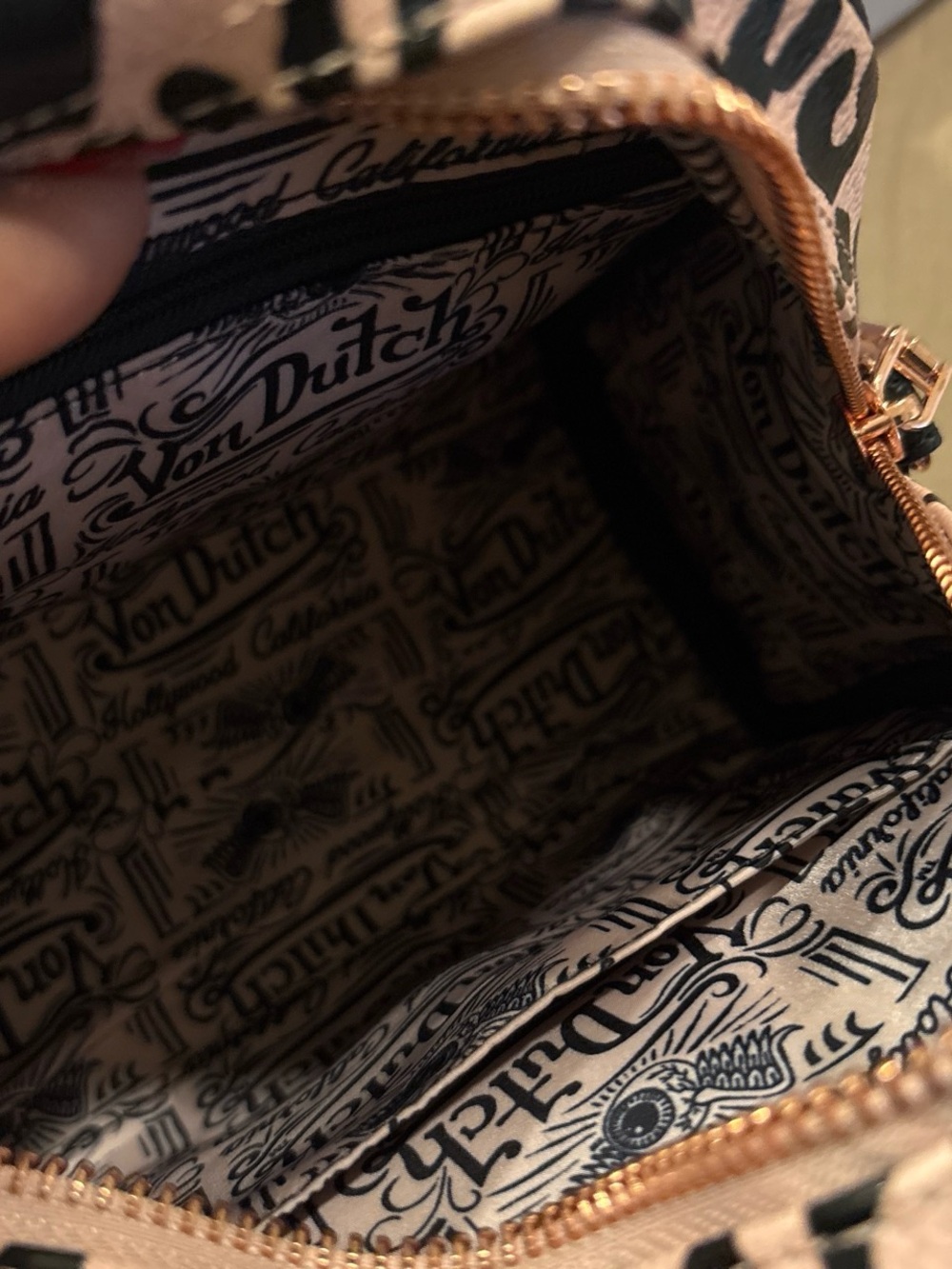 Von Dutch Pink & Black Leopard Dome Satchel - Picture 2 of 5
